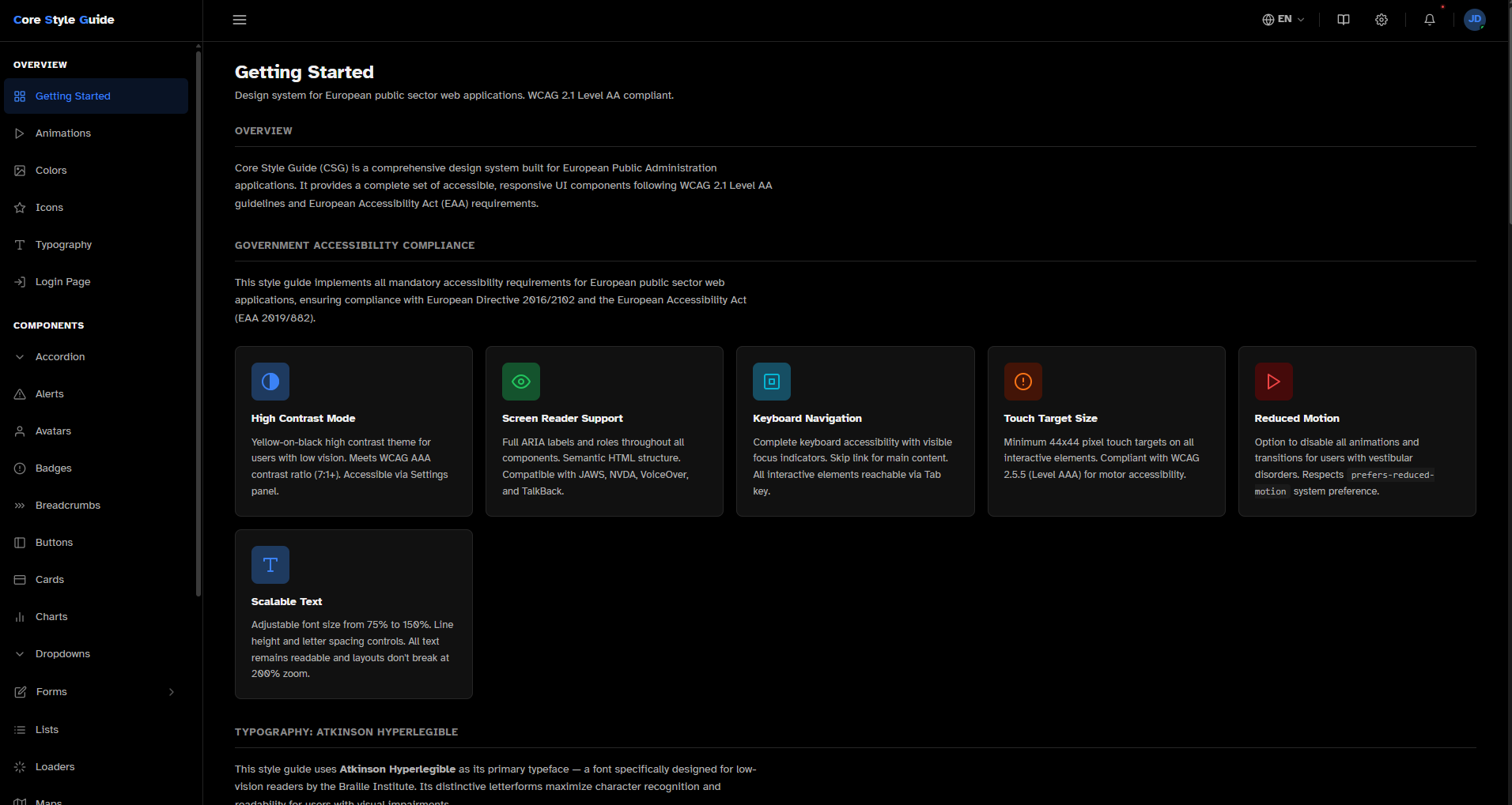 SP CORE - Accessible design system for European Public Administration